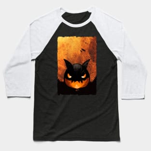 Spooky Bat Masked Pumpkin Baseball T-Shirt